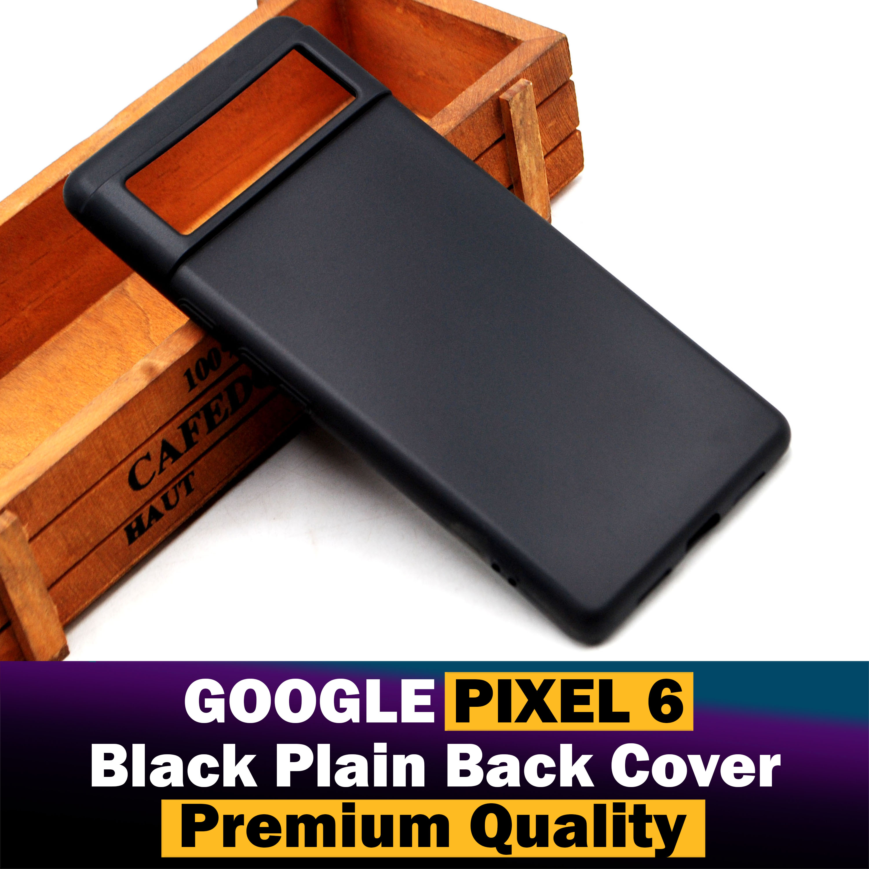 Google Pixel 6 Back Cover Soft Plain Black Case For Google Pixel 6. 