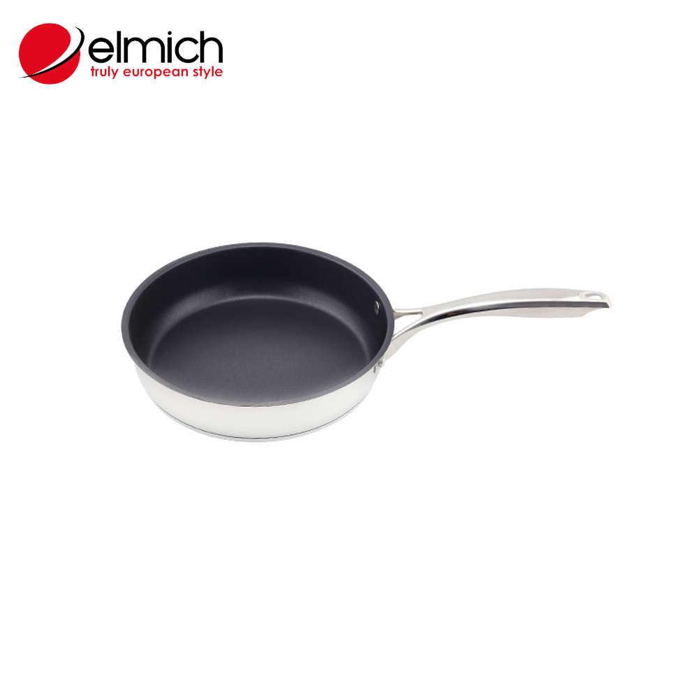 Chảo chống dính 3 đáy inox 304 cao cấp 16cm/18cm/20cm Elmich Max-A EL3760/EL3761 dùng bếp từ - Bảo hành 12 tháng chính hãng