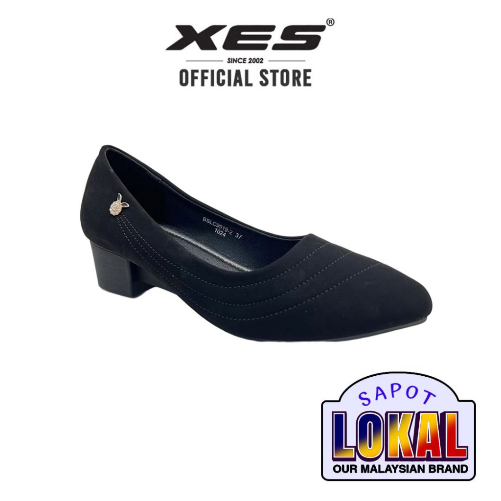 XES Ladies BSLC9919-2 Classic Pointed Toe Heels Black Pink