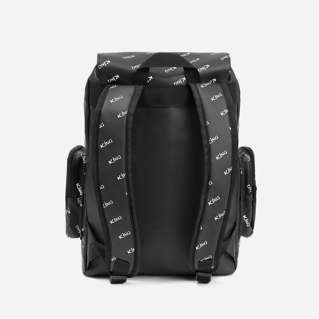 [VOUCHER 8%]Balo Da Backpack Unisex Chống Nước Balo Backpack King-Màu Đen 02