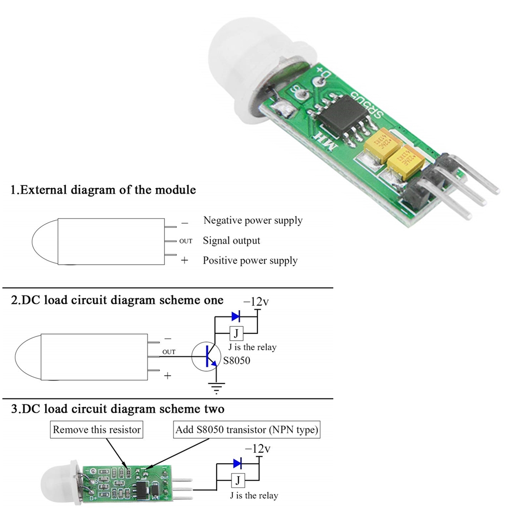 【TopazTrove】SR501 SR505 SR602 AM312 Adjust IR Pyroelectric Infrared Mini Switch Module Motion Sensor Module for arduino. 