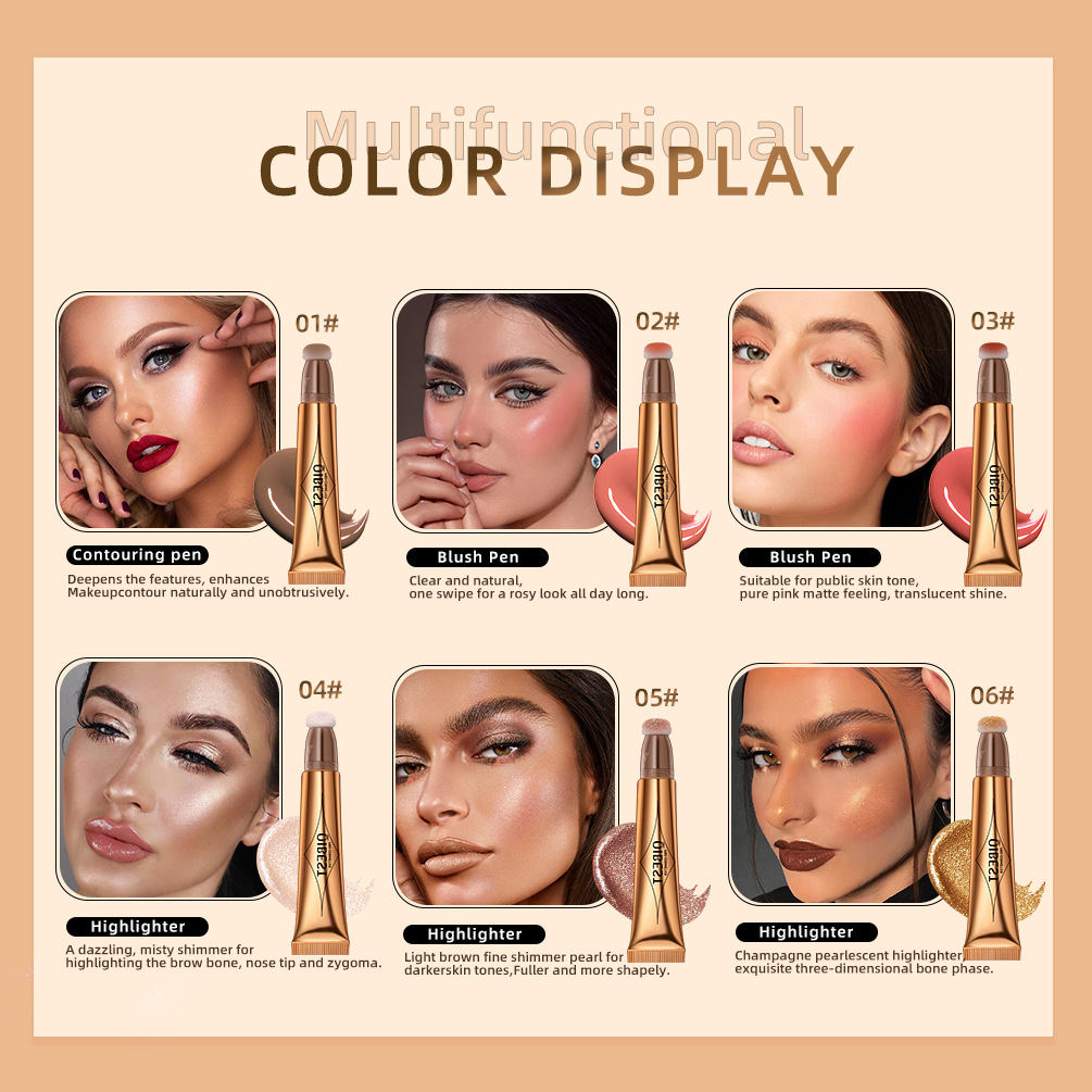 Yuanyan%20QIBEST%20Multi-functional%20Makeup%20Pen%20Blush%20High-gloss%20Repairing%20Pen%20Pearlescent%20Fine%20Glitter%20Matte%20Naturally%20Brightens%20Face%20Makeup%20-%20Image%202