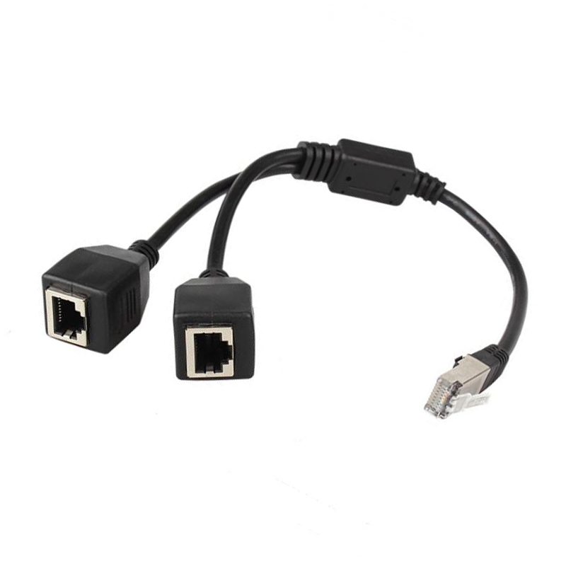 RJ45 Splitter Cable,1 Male to 2 Female Connector Cable Suitable Cat5, Cat6 LAN