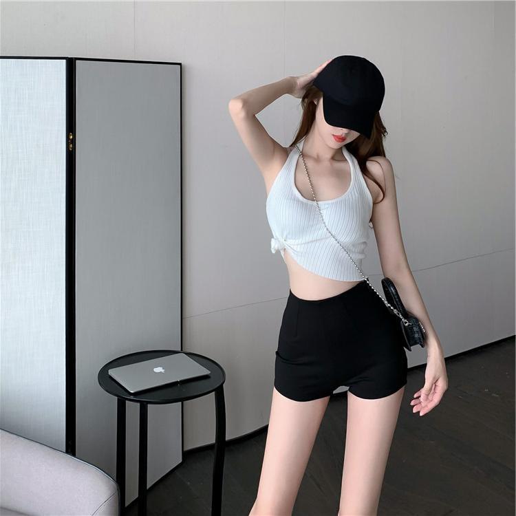 Quần short nữ lưng cao khóa kéo