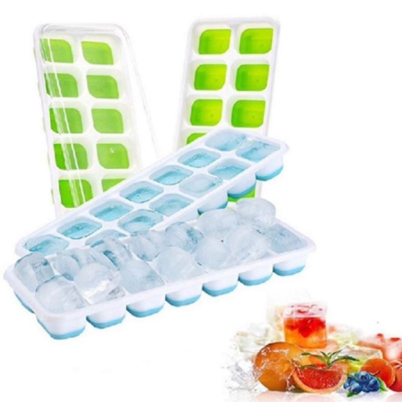 Khay làm đá silicon kèm nắp đậy