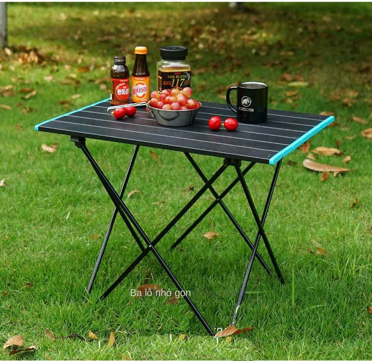 Folding barbecue table aluminum alloy lightweight outdoor portable picnic table aluminum alloy camping table automatic driving