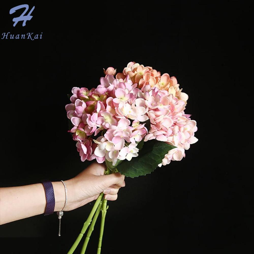 Simulation Hydrangea Artificial Flowers DIY Wedding Fake flower Wall Decoration Home Decoration Flower European style furniture living room decoration photography props Fake Flowers（1PC 46cm ））