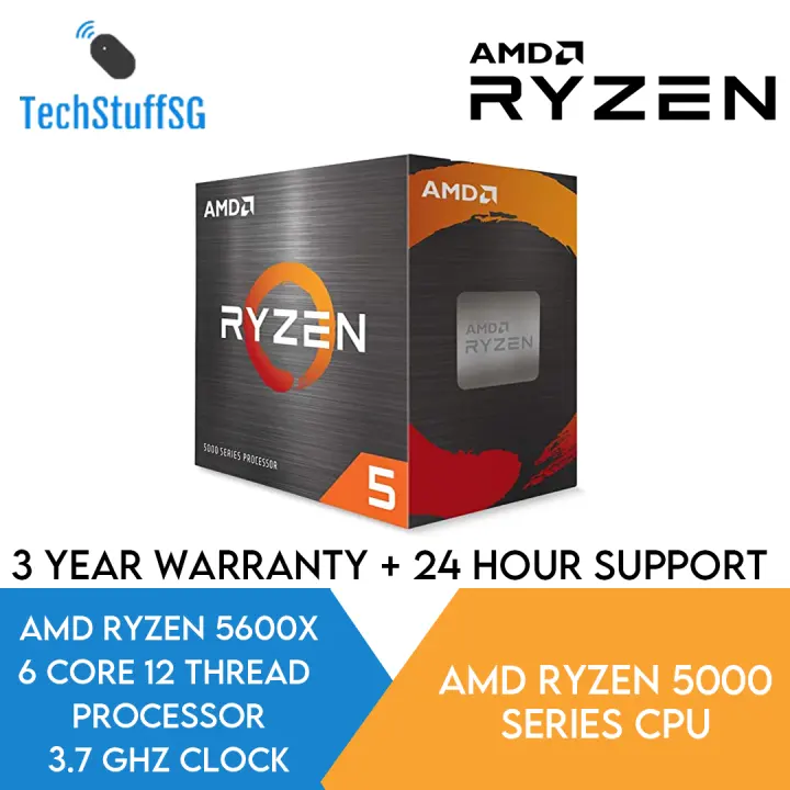 Amd Ryzen 5 5600x 6c 12t 3 8ghz Unlocked Processor With Wraith Stealth Cooler Included Lazada Singapore