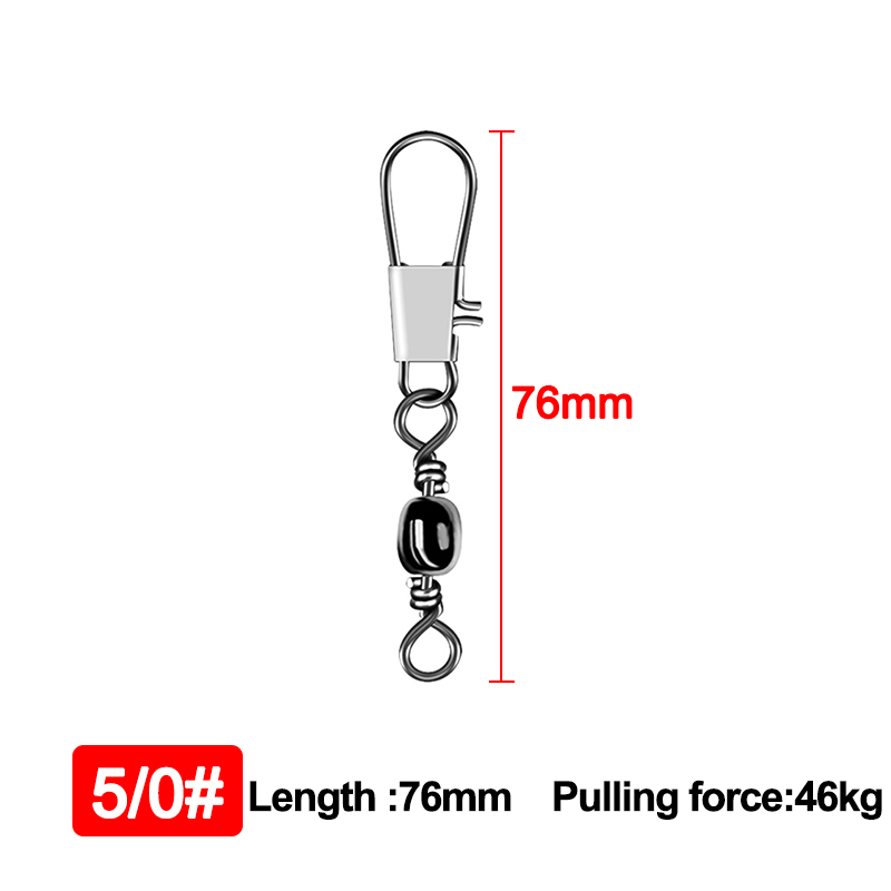 Gbest】🔥Malaysia In Stock🔥 50PCS/ Fishing Line Connector With Interlock  Buckle Tackle Hanging Snap Swivels Solid Rings Fishing Pins