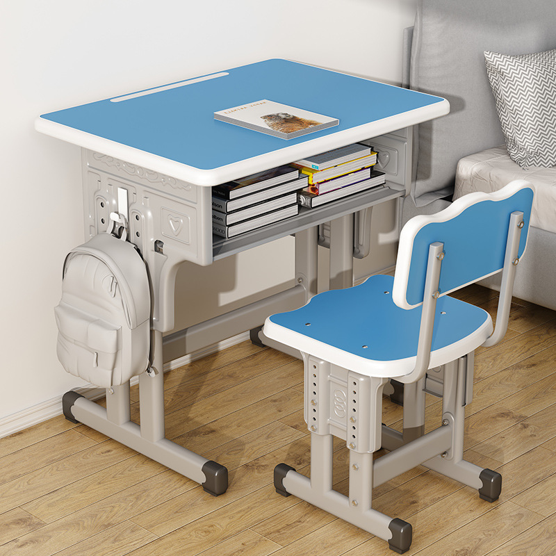 Student desk, chair, children's study table, simple writing table, student desk set Student study table and chair set