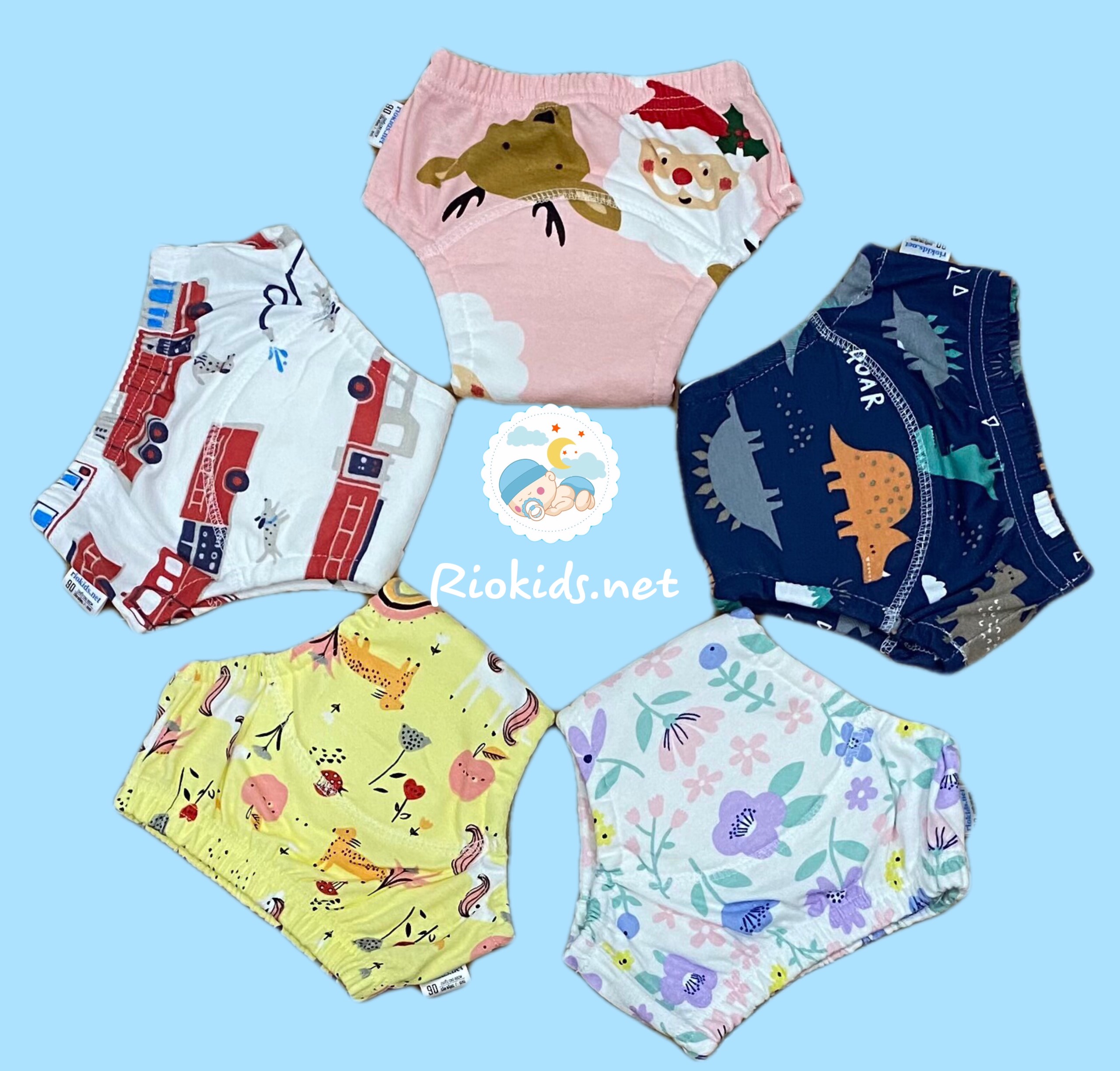 Combo 05 Quần Bỏ Bỉm Vải Riokids Dành Cho Bé