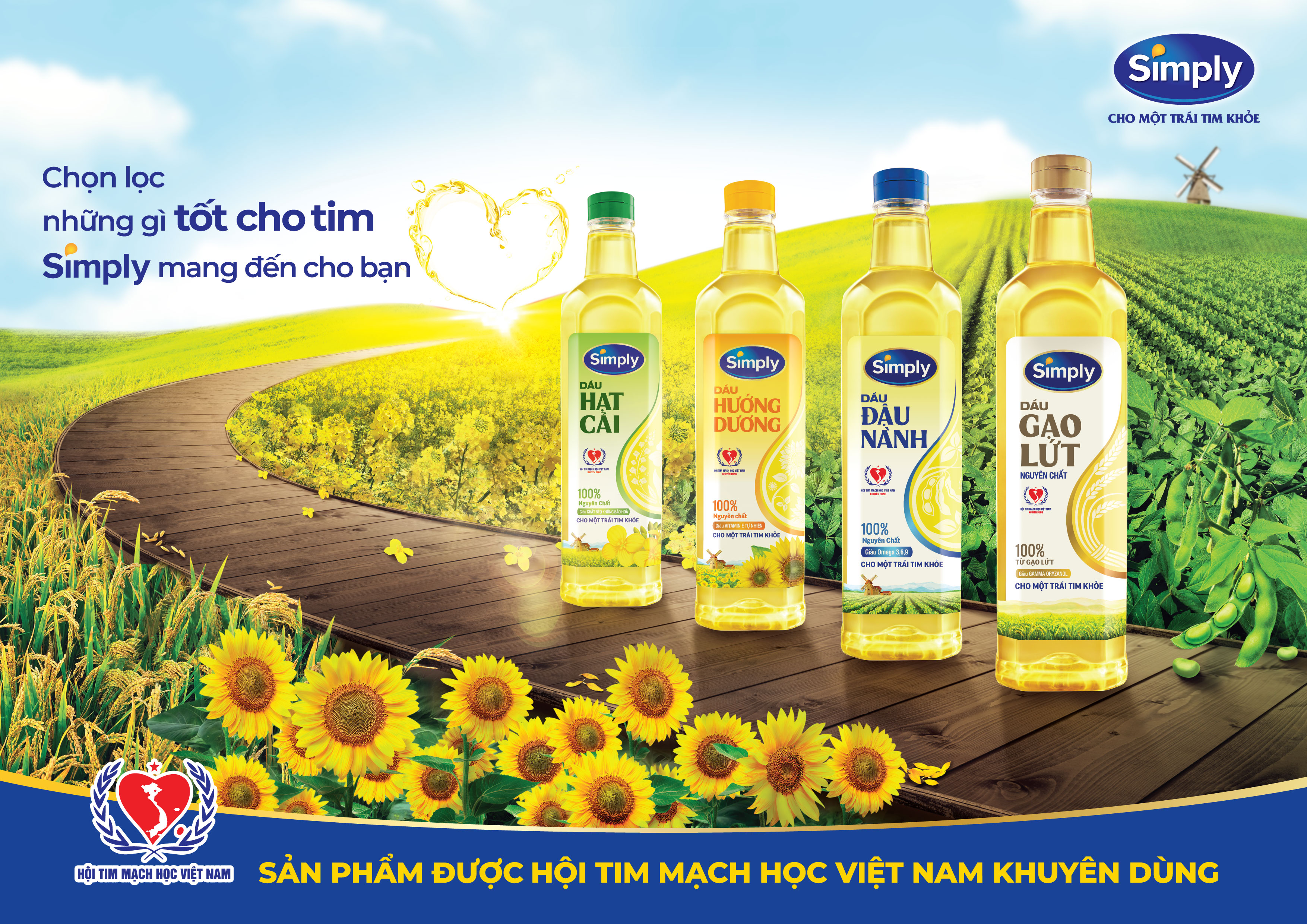 [Combo 2 Chai] Dầu gạo lứt Simply 1L