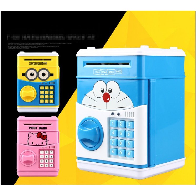 Két Sắt Mini Hoạt Hình Mở Bằng Mã Số