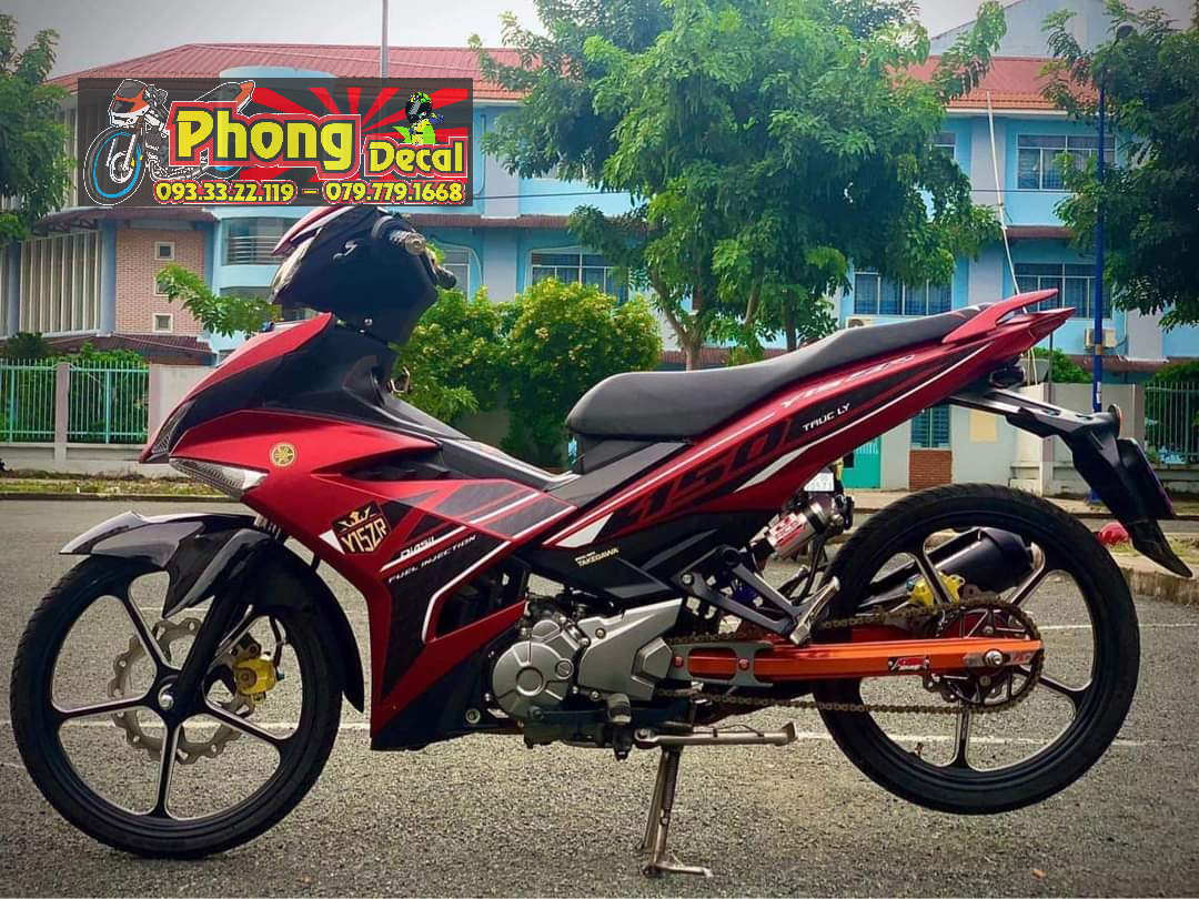 Tem rời ex 150 y15zr dán xe đỏ nhám