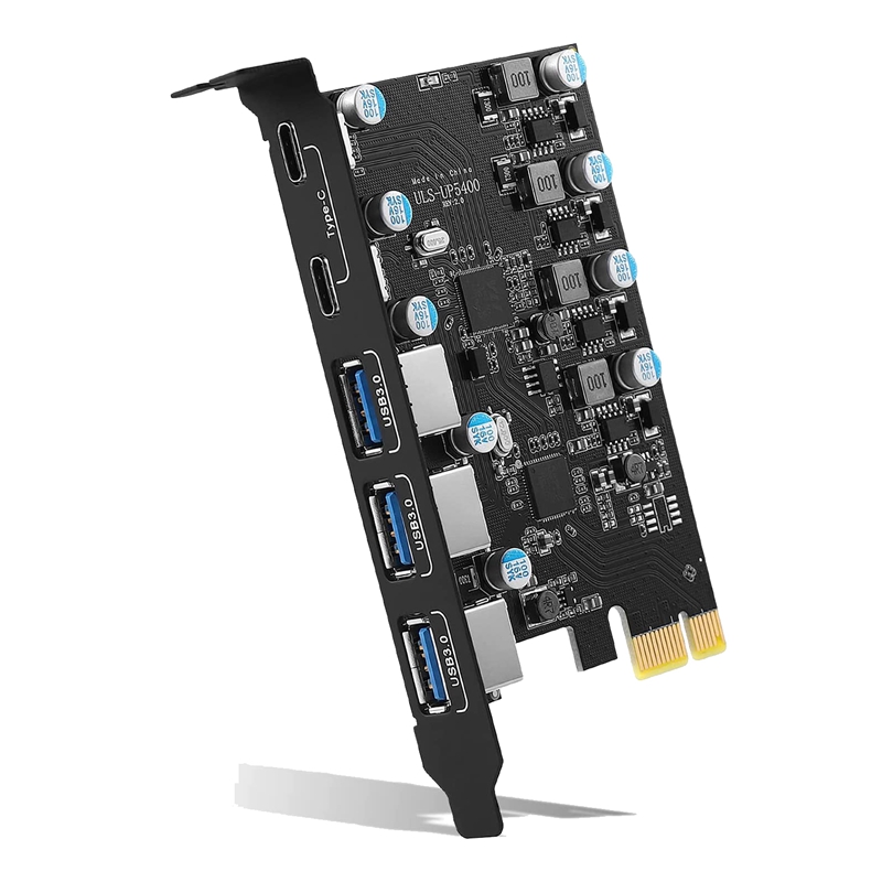 1 piece 5 ports usb 3.0 pci express expansion card desktop pc pcie adapter card usb controller riser cards for windows 11/10/8/7