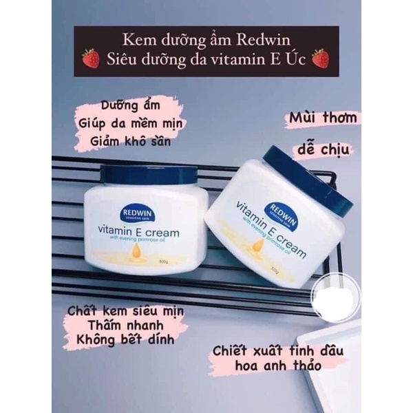 Kem dưỡng da mềm mịn Redwin Vitamin E cream 300g