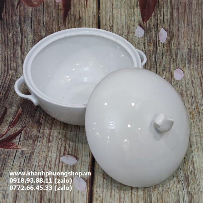 thố cơm trắng sứ Minh Long - thố cơm sứ trắng Minh Long