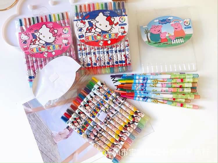 Sáp Vặn 12 Màu Dài Rolling Crayon 12 Màu (2525-12) ( Bé Trai, Bé Gái )