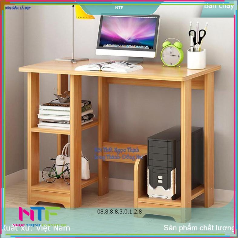 Bàn Làm Việc Thông Minh Cấu Tạo Thông Minh có kệ CPU kết hợp kệ sách BLV-2KS-40X120