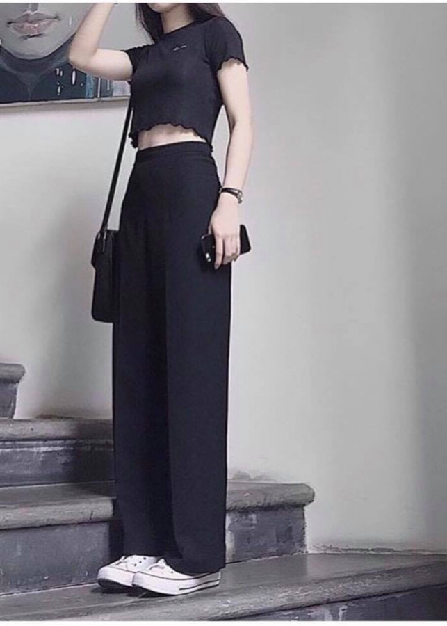 Quần culottes ống rộng dài