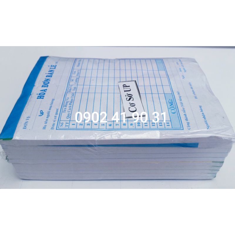 10 cuốn hóa đơn 1 liên, loai mỏng or dày
