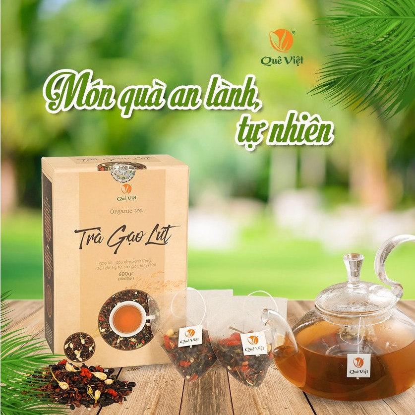 Hộp Trà Gạo Lứt Quê Việt 600gr