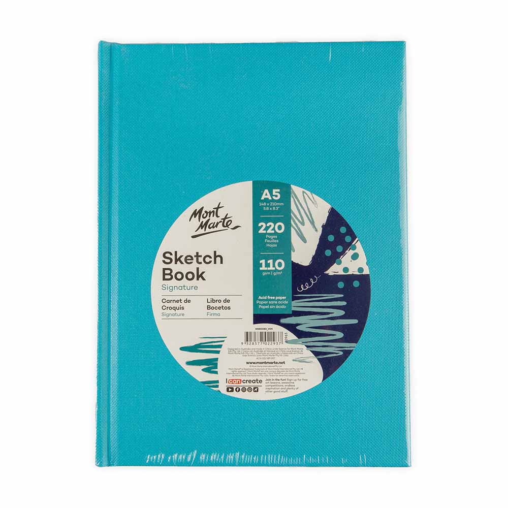 Mont Marte Sketch Book A5 Hard Cover 220pg 110g.