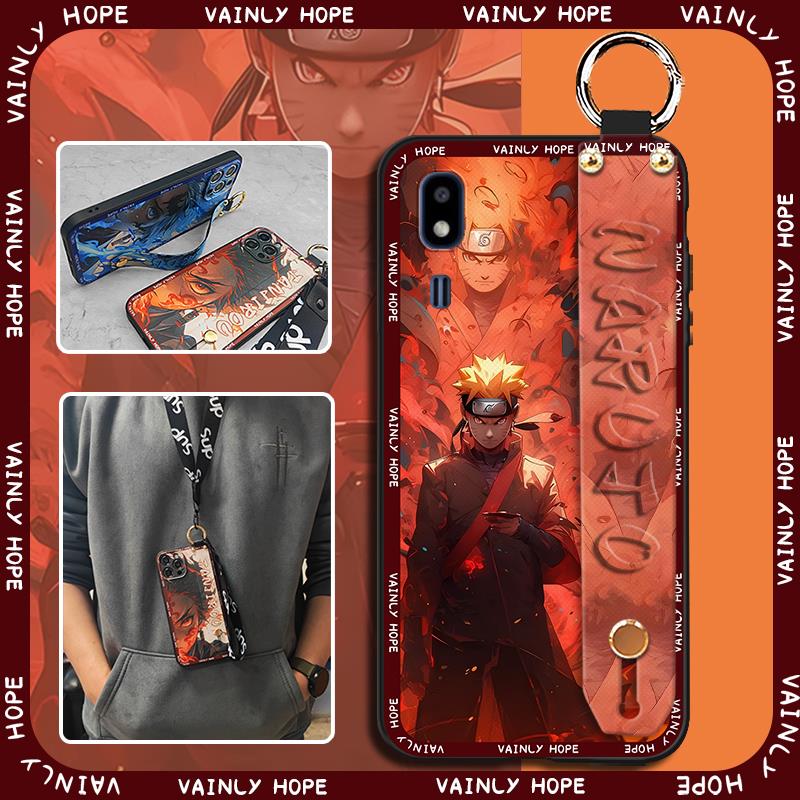 Cartoon Kickstand Phone Case For Samsung Galaxy A2 Core Durable Wrist Strap Waterproof Anti-knock Fashion Design ring. 