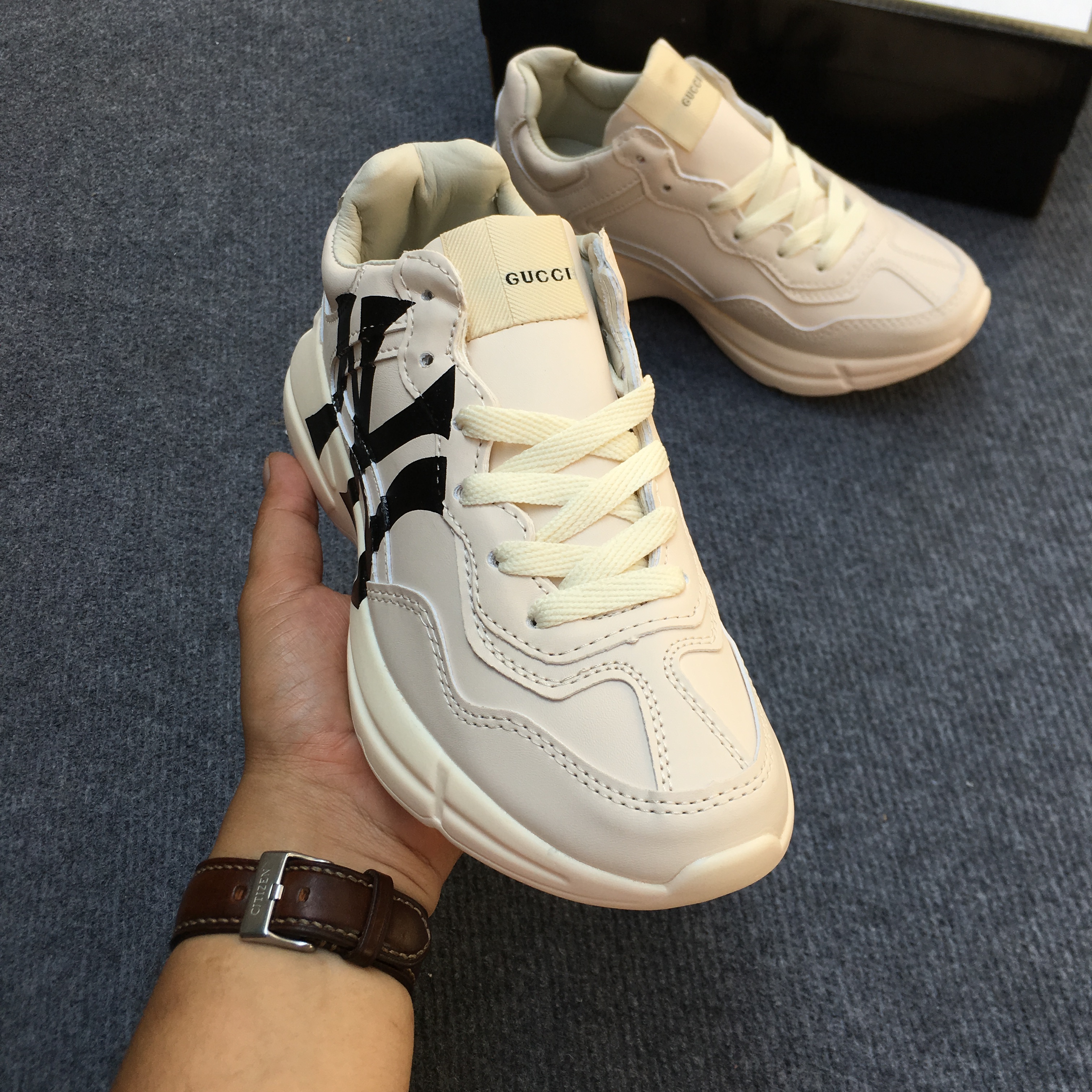 [Tặng kèm Hộp Tất Lọ Tẩy]giày thể thao nam nữ gucci chunky ny