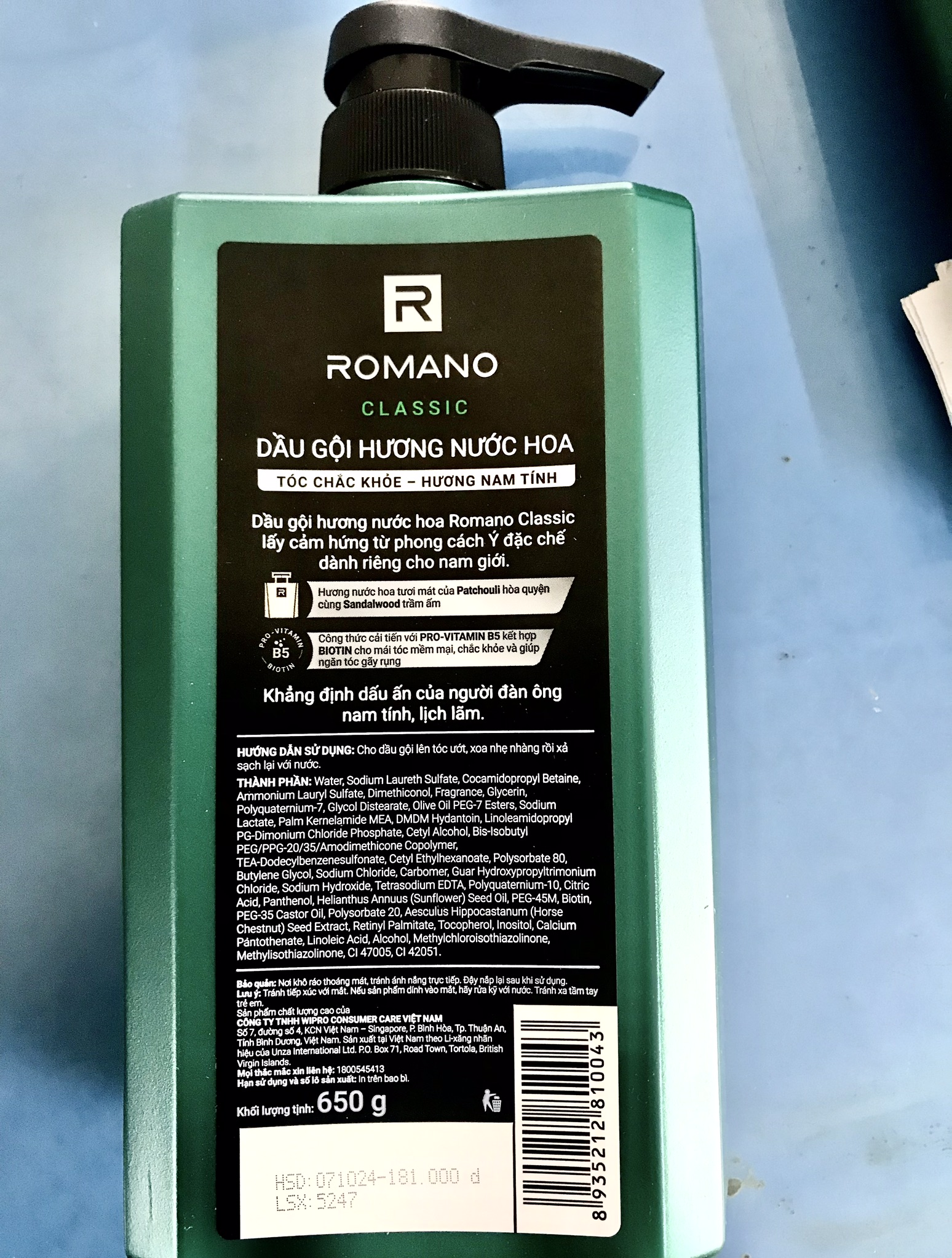 DẦU GỘI NƯỚC HOA ROMANO CLASSIC