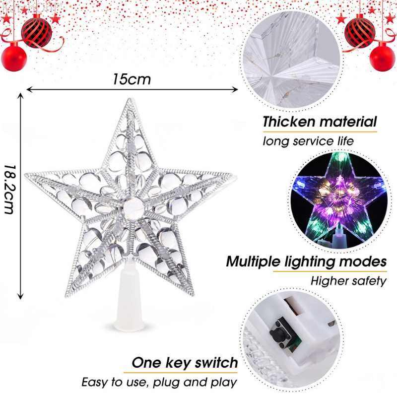 New LED Five-Pointed Star Christmas Tree Ceiling Light 18cm Christmas Tree Decorations Home Party Wedding Christmas Decoration Lighting Props
