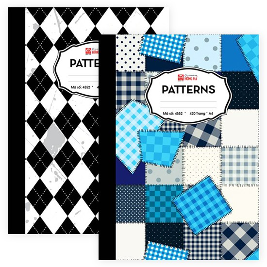 Sổ kẻ ngang A4 Hồng Hà 420 trang Patterns (4552)