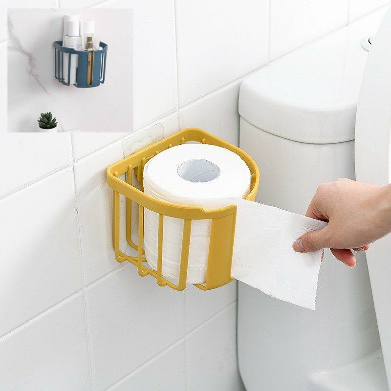 Giỏ đựng giấy vệ sinh dán tường ( Màu Ngẫu Nhiên )