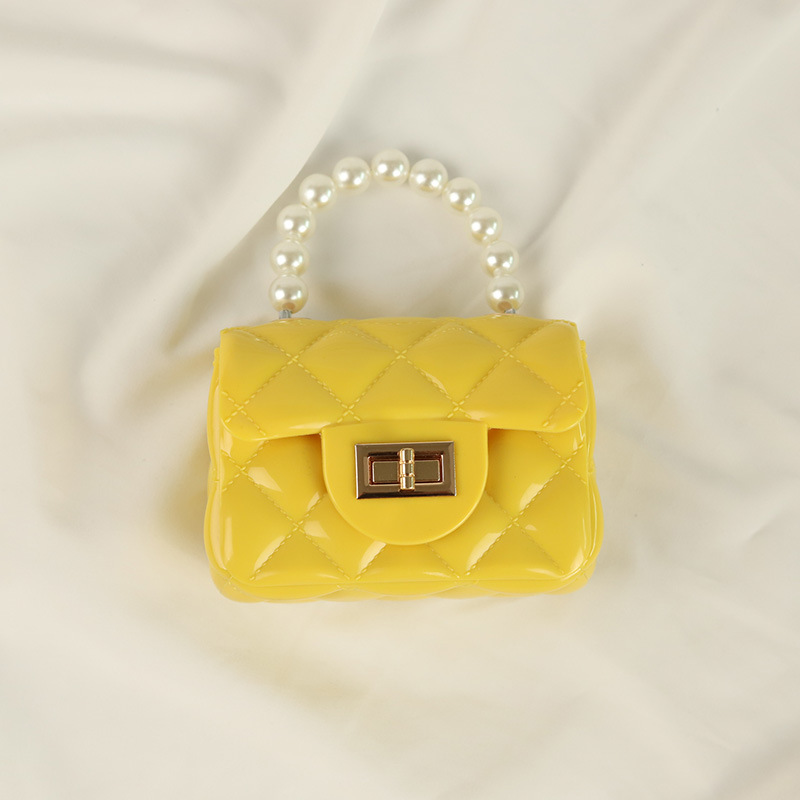 Movi Katie New Women's Handbag Shoulder Bag Glossy Jelly Bag Crossbody Bag Women's Small Bag Women's Pearl Chain Handbag