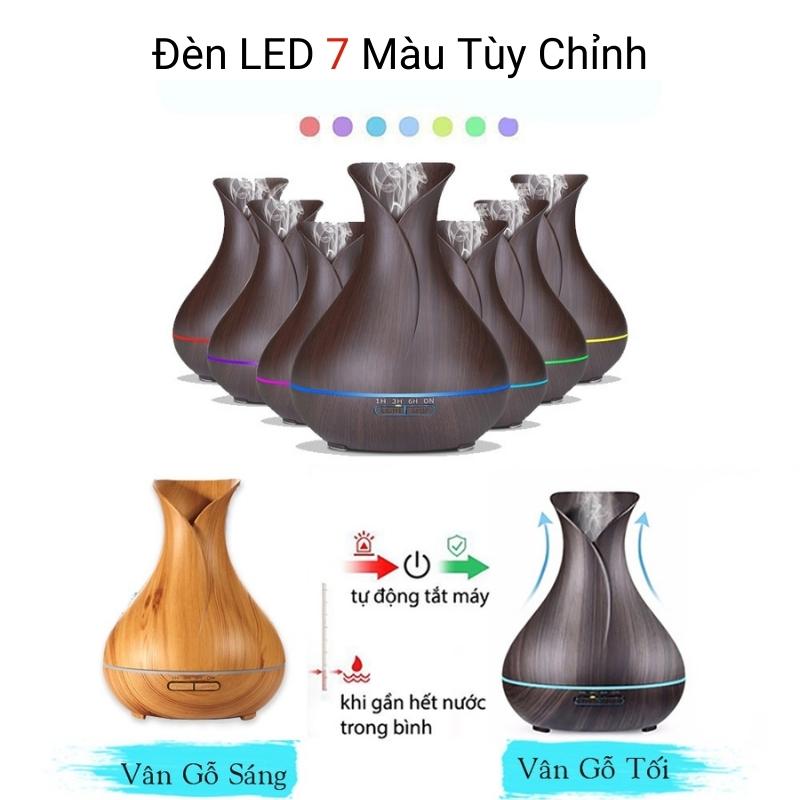 (Mua Máy Tặng Tinh Dầu)Máy Khuếch Tán Tinh dầu Aroma Tulip 550Ml Cao Cấp Cỡ Lớn Tạo ẩm Tỏa Hương Thơm Cho Gia Đinh Máy Tạo Ẩm Tỏa Diệt Khuẩn