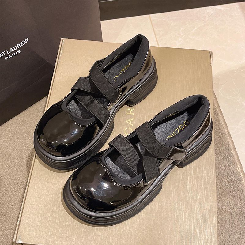 IELGY Mary Jane women's Velcro leather shoes