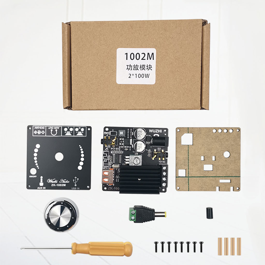 ZK-1002 Adjustable HIFI 5.0 Bluetooth-compatible Digital Power Amplifier Module Electronics with Treble & Bass Control
