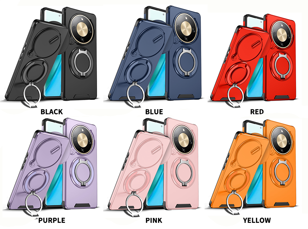 lthmy for Honor X9d 5G Casing Sliding Window Ring Phone Case Bracket Shockproof Protection Stand Holder Anti Fall Hard Back Cover.