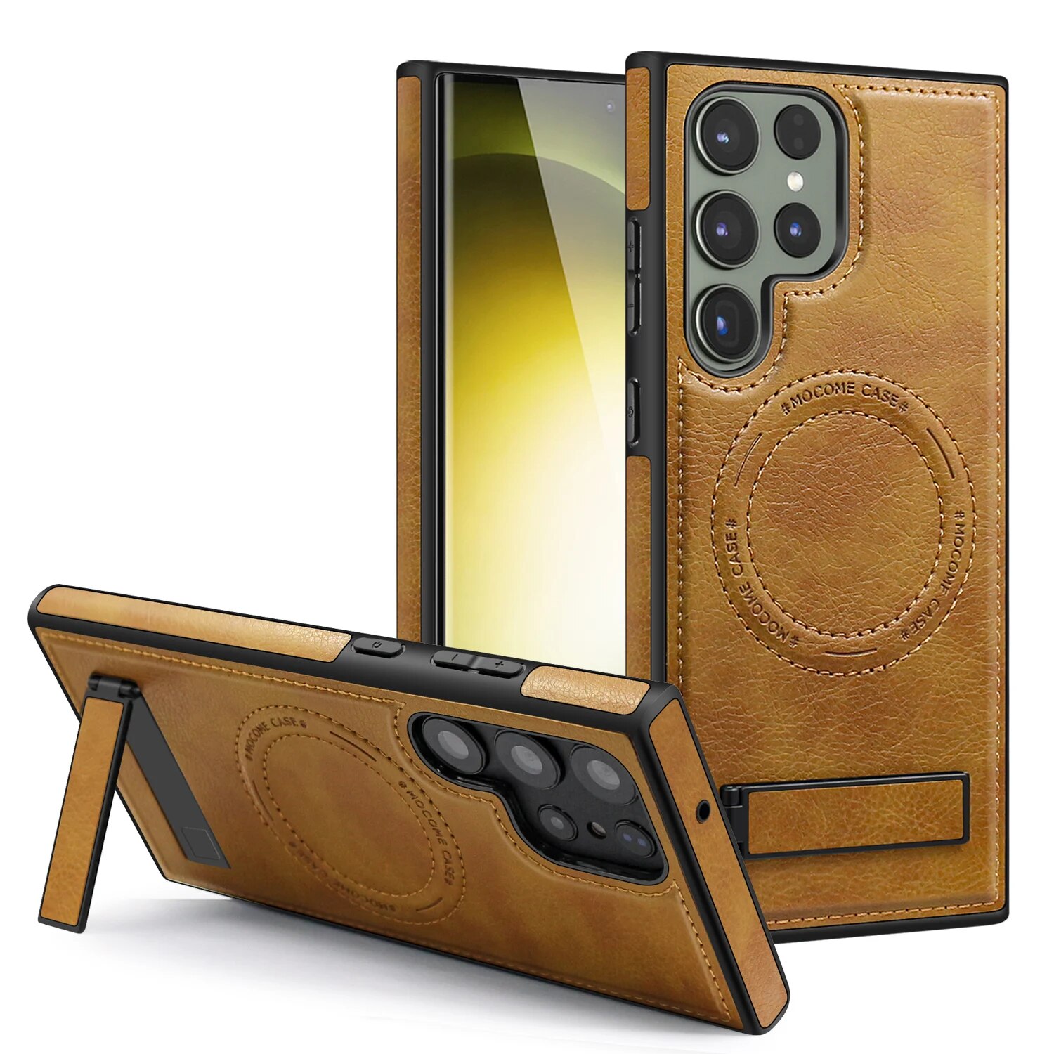 High quality leather phone case For Samsung Galaxy S24 Ultra S22 S23 Ultra S24 Plus Leather Stand Magsafe Wireless Charging Phone Case Fall Prevention Phone Covers