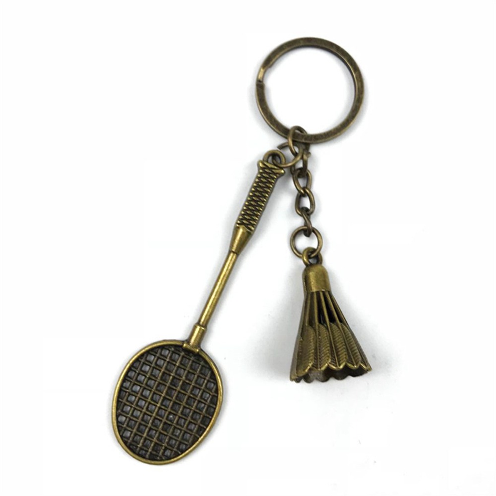 Charm Accessories Badminton Keychain Metal Mini Badminton Racket ...