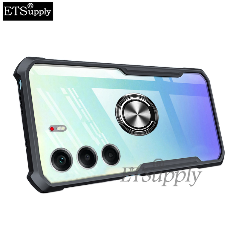 Phone case Tecno Camon 40Pro Hard Clear Transparent Shockproof Armor Car Adsorb Holder Ring Back cover Tecno Camon 40 Pro +