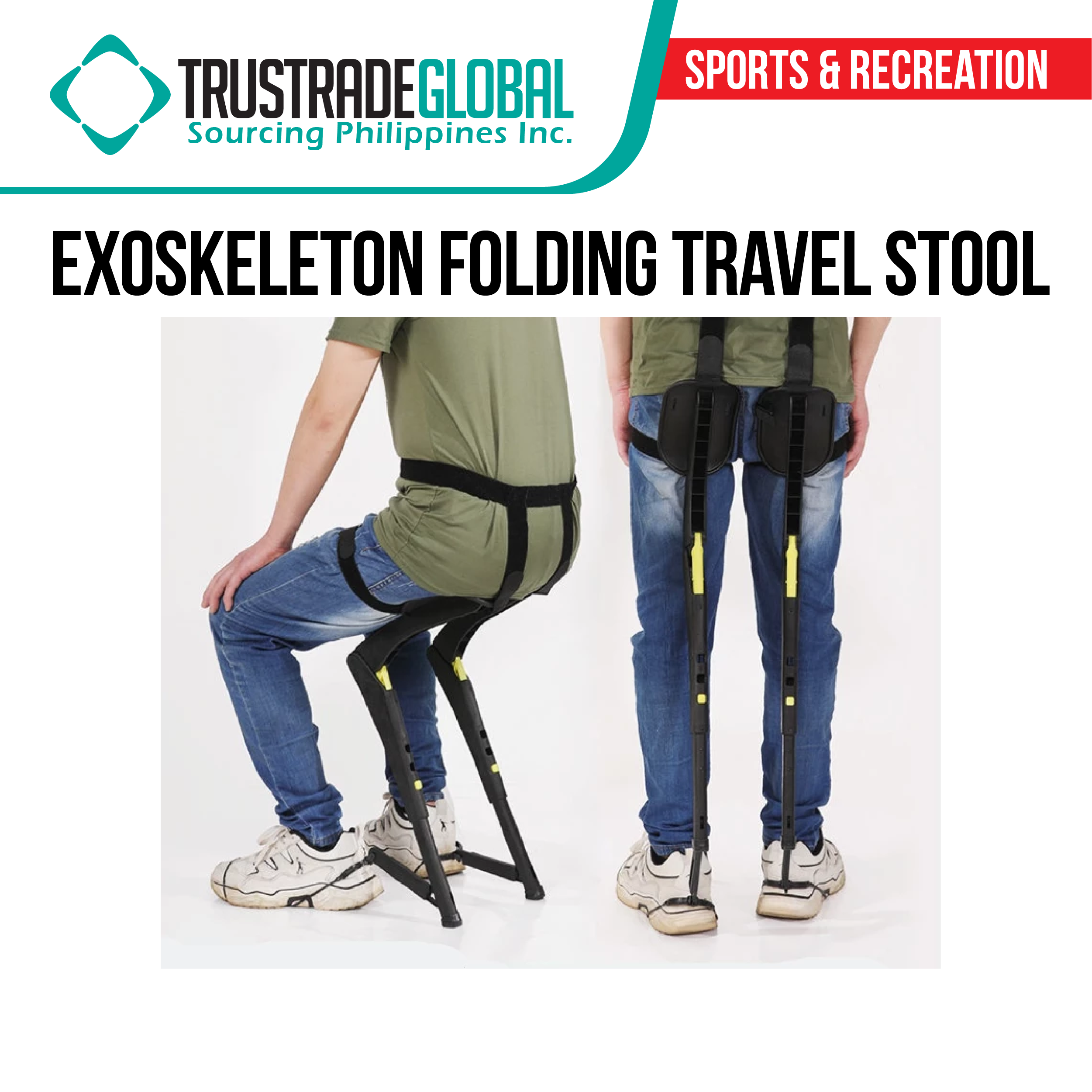 Exoskeleton Wearable Sports Travel multifunctional Seat Stool