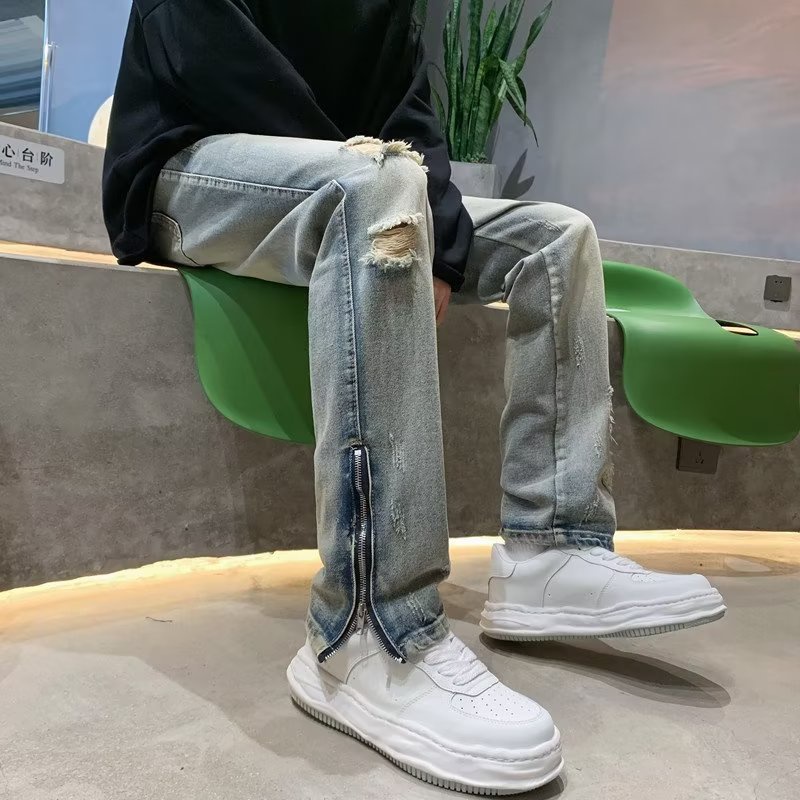 利Quần jeans Dài Xẻ Tà Thời Trang Dành Cho Nam