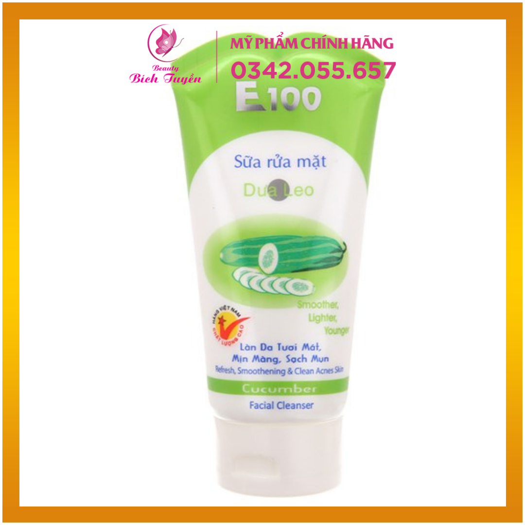 Sữa Rửa Mặt Tinh Chất Dưa Leo E100 - 100gram