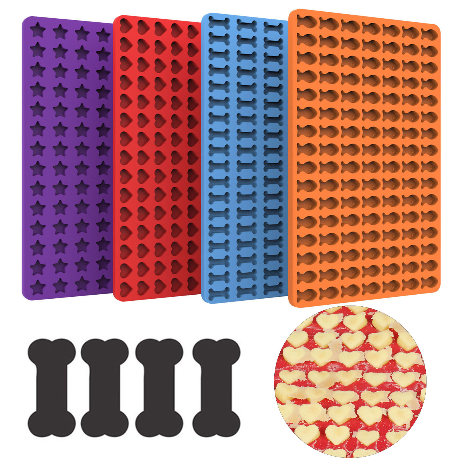 Silicone khuôn bánh quy silicon tái sử dụng khuôn vui vẻ và dễ dàng-to-sử dụng bánh quy Silicone cho bé khuôn mẫu cho nướng bánh và làm kẹo hoàn hảo cho trẻ em và người lớn như nhau