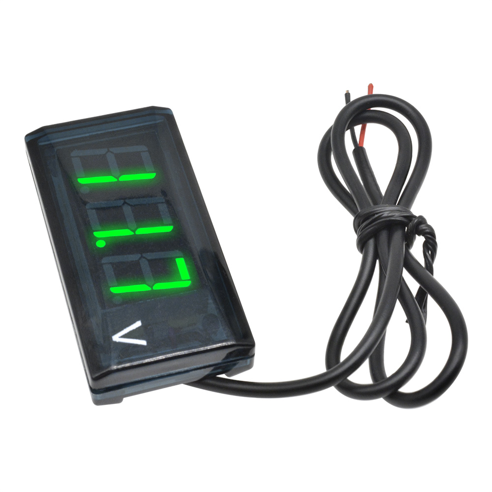 Original Aideepen 12V DC Digital LED Display Voltmeter Waterproof Car Motorcycle Voltage Volt Gauge Panel Meter