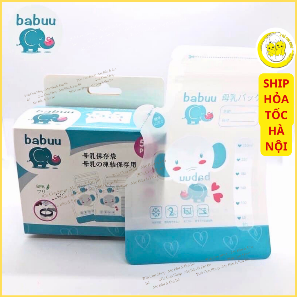 Túi trữ sữa mẹ 100ml,250ml hiệu Babuu Nhật