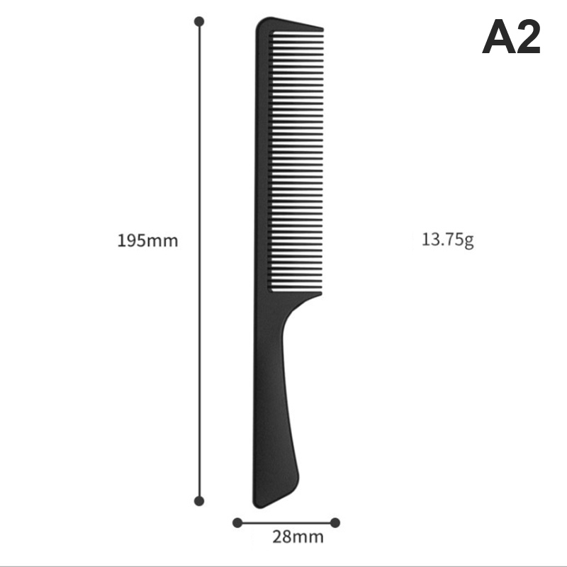 Carbon Fiber Comb Set Professional Hair Tail Comb Salon Cutting Comb