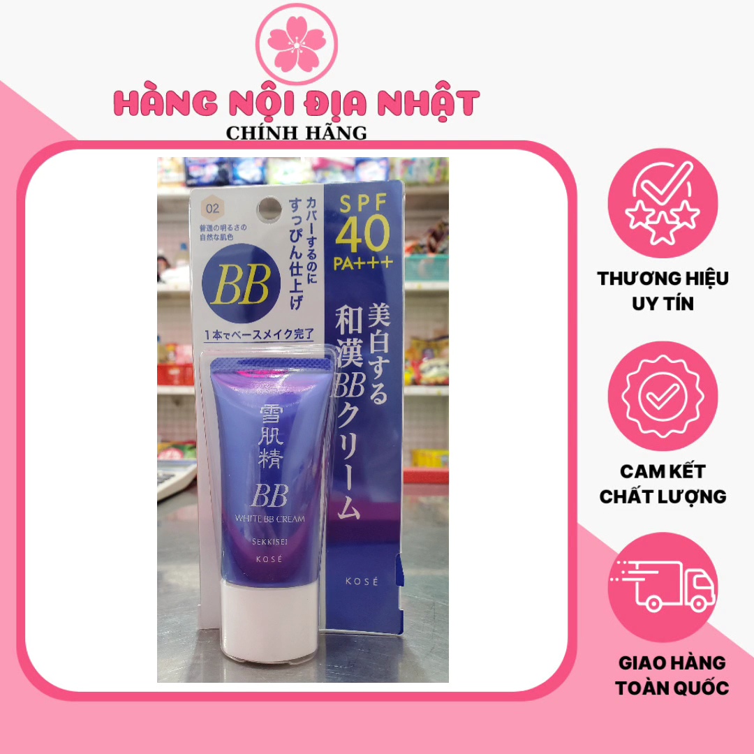 Kem nền white bb cream sekkisei 30g kose số 02