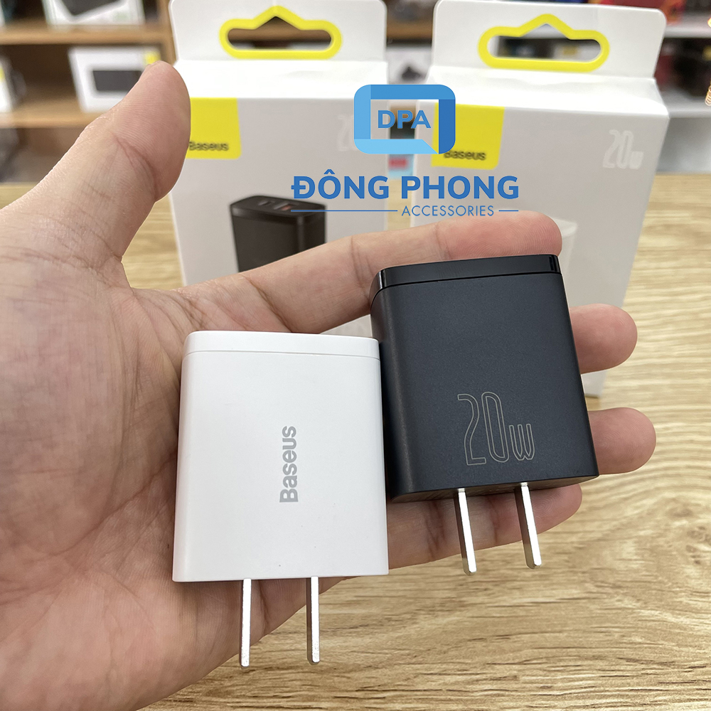 Củ Sạc Nhanh Đa Năng Baseus PD 20W Compact ( USB + Type C Dual Port, QC 3.0 Multi Quick Charge Support )
